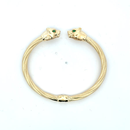Bangle Hollow Twisted She Panther Heads 16 5mm 10K