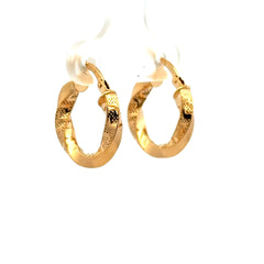 Earrings Twisted Textured Hoops 37.5 3mm 10K