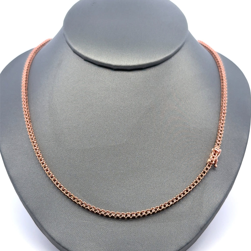 Chain Tennis without Stones Rose Gold 2.5mm 16" 10K