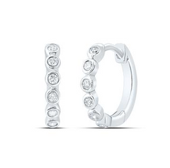 10kt  Womens 1/10CTW-NAT DIA CN GIFT HOOP EARRING