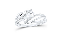 10k  Gold Round Diamond Mom Nicoles Dream Collection Ring 1/6 Cttw