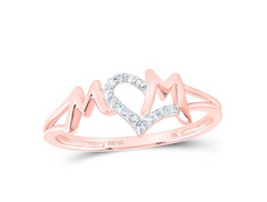 10kt Yellow Gold Womens Round Diamond Mom Nicoles Dream Collection Ring 1/12 Cttw