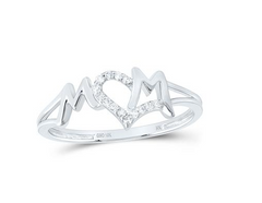 10kt Yellow Gold Womens Round Diamond Mom Nicoles Dream Collection Ring 1/12 Cttw