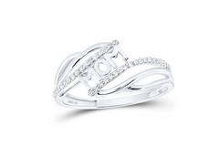 10kt  Gold Womens Round Diamond Mom Nicoles Dream Collection Ring 1/6 Cttw