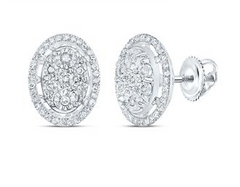 10kt women 1/4CTW-NAT DIA P1 GIFT OVAL EARRING
