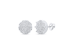 GND Men's Diamond Earrings 10kt  Gold Mens Round Diamond 1CTW-NAT DIA P1 ROUND MENS EARRING