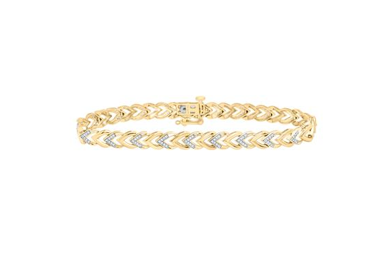 10kt Yellow Gold Womens 1/3CTW-NAT DIA P2 GIFT LADIES BRACELET (7 INCH)