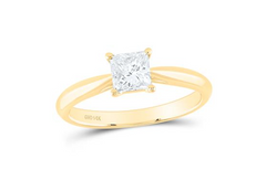 14kt  Gold Round Diamond 3/4CTW-NAT DIA SI IJ PRINCESS SOLITAIRE RING
