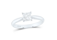 14kt  Gold Round Diamond 3/4CTW-NAT DIA SI IJ PRINCESS SOLITAIRE RING