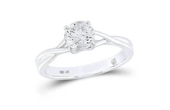 14k White Gold Round Diamond Solitaire Bridal Ring 1 Cttw (Certified)