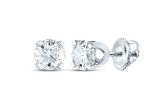 14kt Gold Womens Round Diamond Solitaire Earrings 1/4 Cttw (Certified)