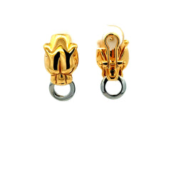 Earrings Omega Lock 22.5 11.5mm 14K