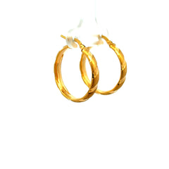 Earrings Textured Hoops 25.5 3.5mm 10K