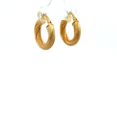 Earrings Twisted Textured Hoops 19.5 4mm 10K