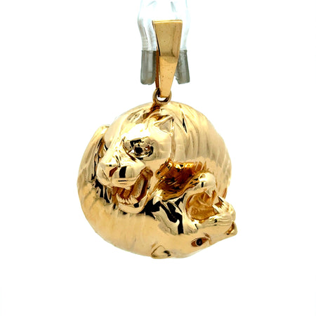 Pendant Red-Eyed Panther’s Heads 52 14K