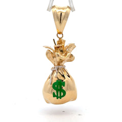 Pendant Money Bag with Green Dollar Sign 60.5 10K