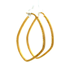 Earrings Textured Hoops 50 2mm 10K