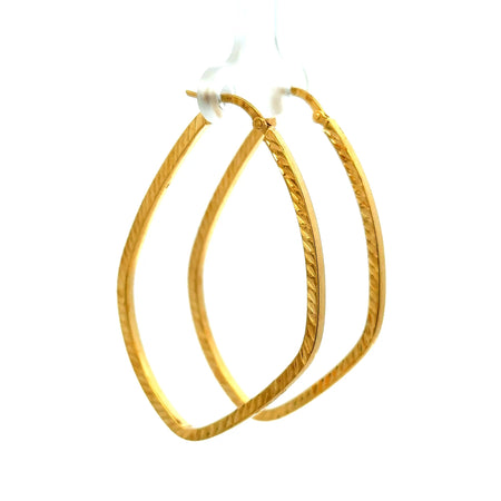 Earrings Textured Hoops 50 2mm 10K