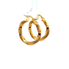 Earrings Twisted Textured Hoops 28.5 3.5mm 10K