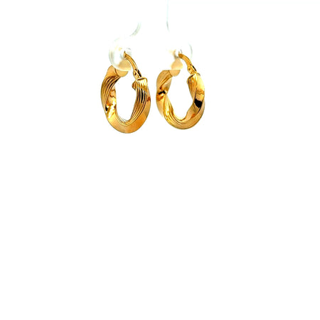Earrings Twisted Textured Hoops 19.5 3.5mm 10K