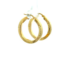 Earrings Textured Hoops 27.5 3mm 10K