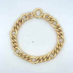 Bracelet Fancy Textured Hollow Figaro 9.5mm 8" 10K