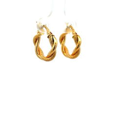 Earrings Twisted Textured Hoops 18.5 4mm 10K