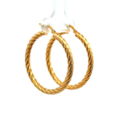 Earrings Twisted Hoops 36.5 3mm 10K