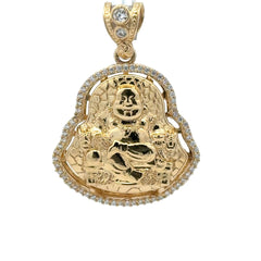 Pendant CZ Halo Seated Buddha 40.5 10K