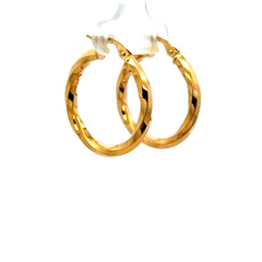 Earrings Twisted Hoops 26.5 3mm 10K