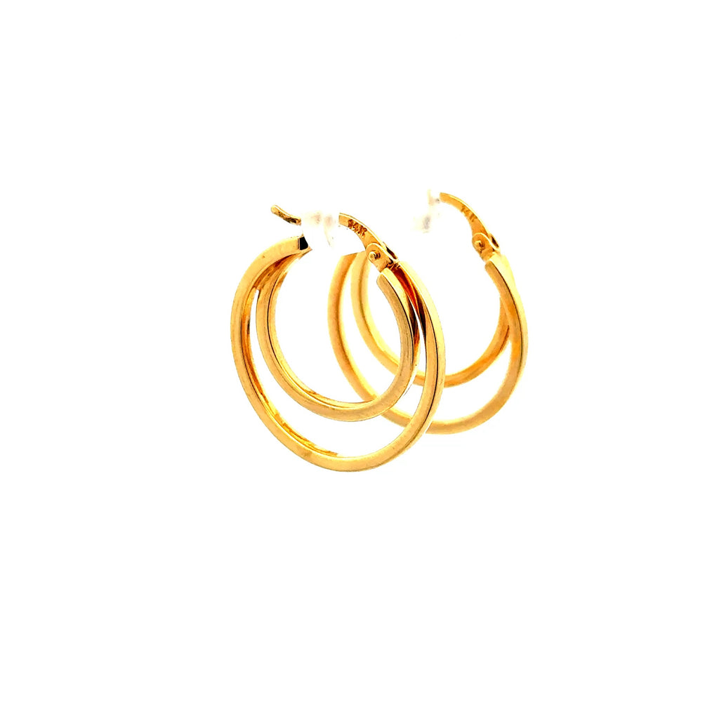 Earrings Twisted Double Hoops 24.5 3.5mm 14K