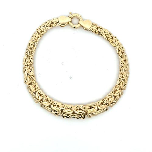 Bracelet Byzantine Princess Cut 10mm 8" 10K