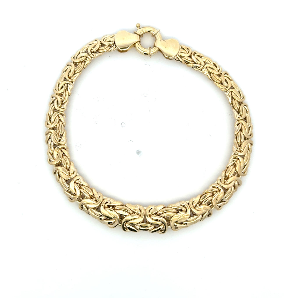 Bracelet Byzantine Princess Cut 10mm 8" 10K