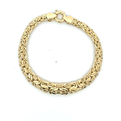 Bracelet Byzantine Princess Cut 10mm 7" 14K