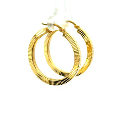 Earrings Textured Hoops 32.5 3mm 10K