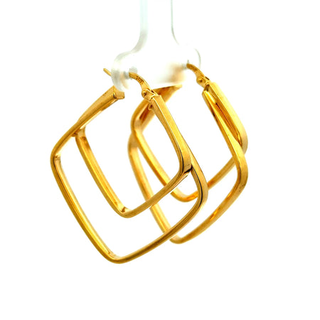 Earrings Twisted Double Hoops 38.5 5mm 10K