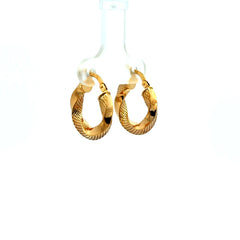 Earrings Twisted Textured Hoops 19.5 3.5mm 10K