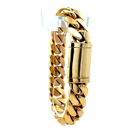 Bracelet Cuban Link with Sleek Lock 14.5mm 8" 14K