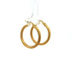 Earrings Twisted Textured Hoops 26.5 2.5mm 10K