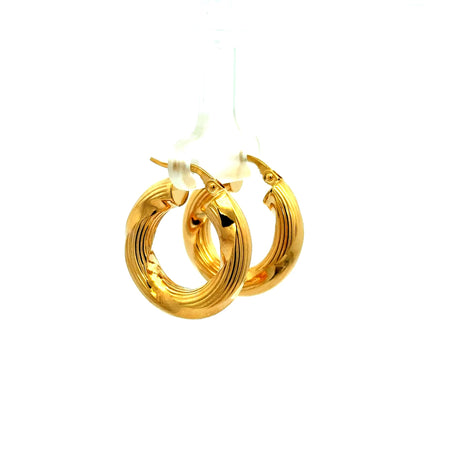 Earrings Twisted Textured Hoops 23.5 5mm 10K