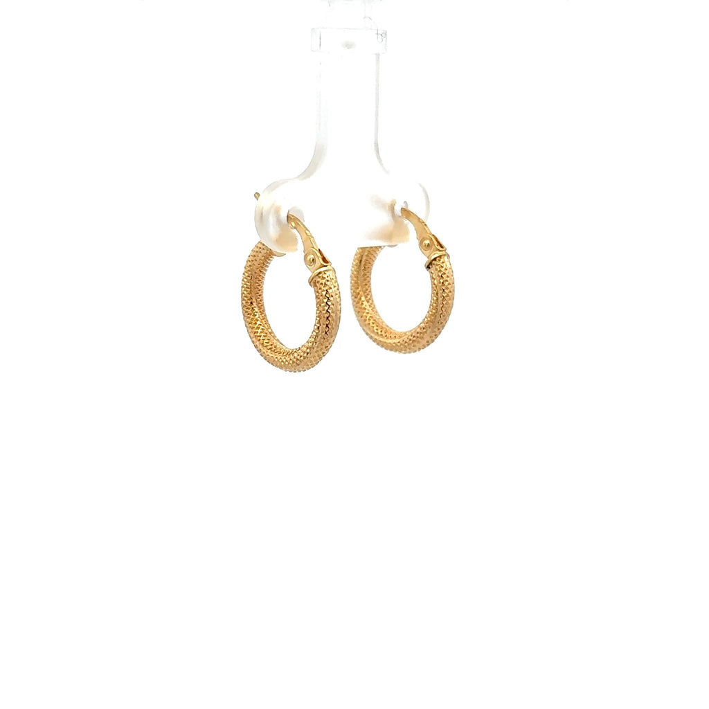 Earrings Twisted Textured Hoops 17 2.5mm 10K