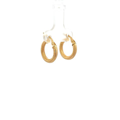Earrings Twisted Textured Hoops 17 2.5mm 10K