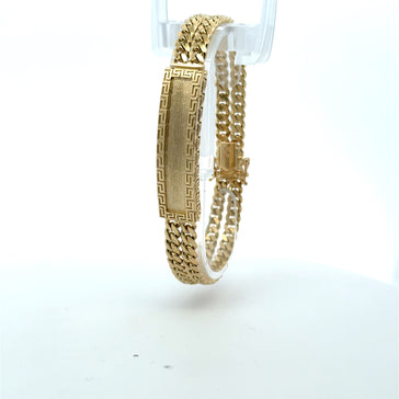 Bracelet Textured ID Double Cuban Link 12.5mm 8" 10K