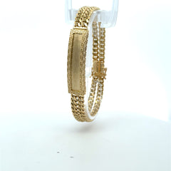 Bracelet Textured ID Double Cuban Link 12.5mm 7.5" 10K