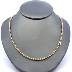 Chain Faceted Military Bead Ball 2.5mm 20" 10K