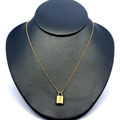 Chain Boston w Lock Detail 1mm 18" 14K