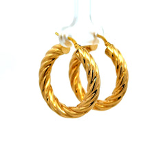 Earrings Twisted Hoops 36.5 3mm 10K