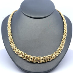 Necklaces Textured Byzantine Princess Cut 10mm 18" 10K