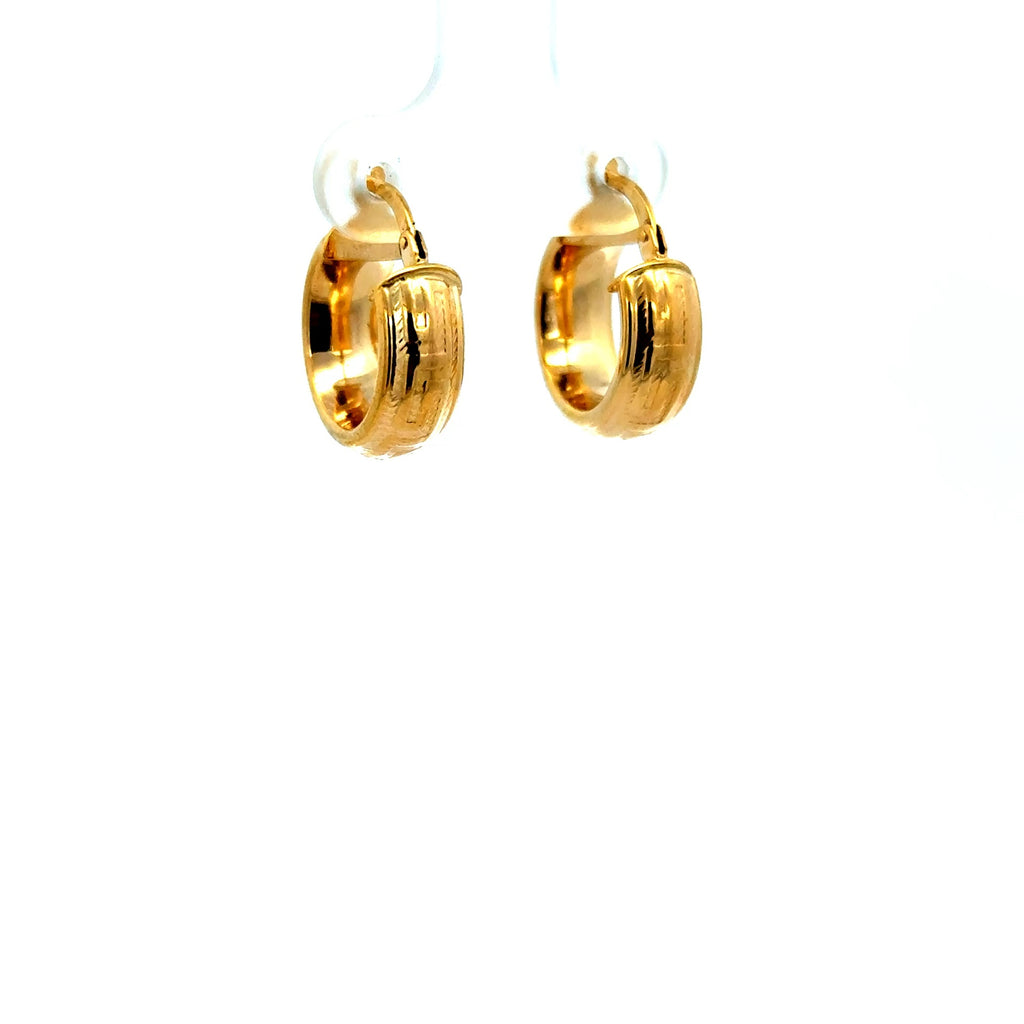 Earrings Textured Hoops 17.5 6mm 10K