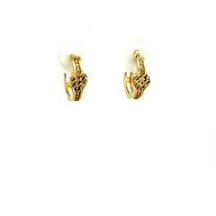 Earrings Huggie with CZ 12 4.5mm 10K